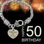 50th Birthday Charm Bracelet, Fabulous and Fifty Bracelet Birthday Gift, 50th Birthday Gift Ideas for Her