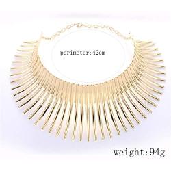 LZHLQ African National Flamboyant Necklaces Adjustable Personality Creative Style Large Collars Necklaces for Women Gold Egypt Punk Gothic Customized Fashion Jewelry