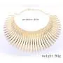 LZHLQ African National Flamboyant Necklaces Adjustable Personality Creative Style Large Collars Necklaces for Women Gold Egypt Punk Gothic Customized Fashion Jewelry
