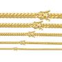 Solid 925 Sterling Silver - 14k Gold Plated - Miami Cuban Link Chain Or Bracelet - Box Lock Cuban Link 4-10.5mm - Italy Mens Necklace