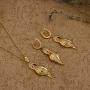 Top Plaza Womens Girls Gold Plated Cubic Zirconia Jewelry Set Fashion Elegant Rhinestone Tail Statement Necklace Earrings Set for Weddings, Brides, Formals, Prom