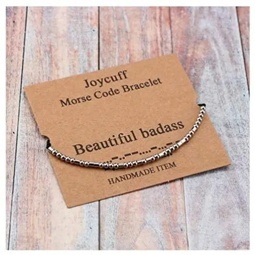 Inspirational Morse Code Encouragement Bracelets for Women Funny Jewelry Gifts for Teen Girls Daughter Sister Best Friend Friendship Adjustable Dainty Silk Beaded Wrap Bracelet Inspirational Morse Code Encouragement Bracelets for Women Funny Jewelry Gifts for Teen Girls Daughter Sister Best Friend Friendship Adjustable Dainty Silk Beaded Wrap Bracelet