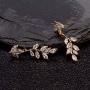 Women’s Cubic Zirconia Wedding Earrings - Sterling Silver Crystal CZ Rhinestone Cluster Floral Leaf Bridal Chandelier Earrings for Bride Bridesmaids Mother of Bride Party Prom Costume Jewelry