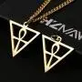 HZMAN Men Women Coptic Ankh Cross Necklace Polished Pyramid Stainless Steel Egyptian Jewelry Length 22+2 Inch
