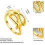 Adjustable Deer Antler Ring Christian Fish Ring 925 Sterling Silver 18K Gold Plated Jesuse Fish Ichthus Ring for Women Girls Amulet Ring Wedding Ring Jewelry Gift