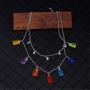 N/Q Layered Punk Gothic Resin Gummy Cartoon Bear Link Chain Pendant Necklace Colorful Rock Hip Hop Transparent Animal Choker Necklace for Women Girls Party Jewelry Gift