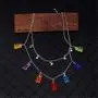 N/Q Layered Punk Gothic Resin Gummy Cartoon Bear Link Chain Pendant Necklace Colorful Rock Hip Hop Transparent Animal Choker Necklace for Women Girls Party Jewelry Gift