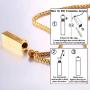 Customized Cremation Urn Necklace Stainless Steel / 18K Gold Plated Personalized Engrave Birthstone Cyclinder Bar/Moon Cat /4D Vertical Bar Memorial Keepsake Jewelry Ashes Locket Pendant with Chain