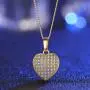 YHLISO Love Heart Necklace for Women Round CZ Diamond Cluster Crystal Cute Heart Pendant Choker Mother Jewelry YHLISO Love Heart Necklace for Women Round CZ Diamond Cluster Crystal Cute Heart Pendant Choker Mother Jewelry