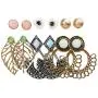 ZRosse 6 Piars Bohemian Leaf Flower Pearl Crystal Earrings Set Fashion Retro Zircon Crystal Charm Ear Studs for Women and Girls ZRosse 6 Piars Bohemian Leaf Flower Pearl Crystal Earrings Set Fashion Retro Zircon Crystal Charm Ear Studs for Women and Girls