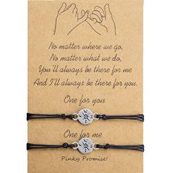Pinky Promise Bracelet Friendship Gifts for Best Friend Mothers Day Matching Bracelets for Couples Sister Mom and Daughter