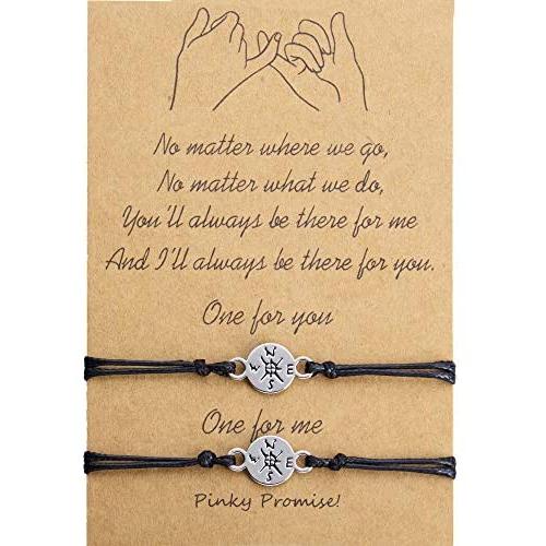 Pinky Promise Bracelet Friendship Gifts for Best Friend Mothers Day Matching Bracelets for Couples Sister Mom and Daughter