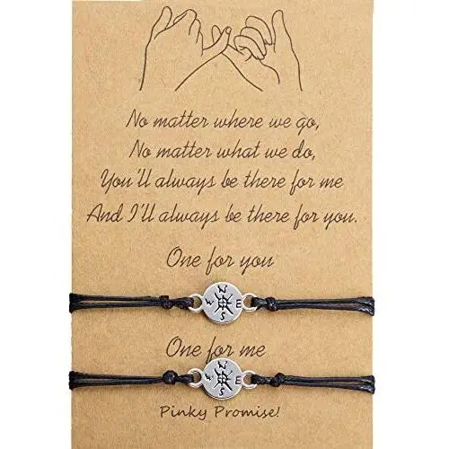 Pinky Promise Bracelet Friendship Gifts for Best Friend Mothers Day Matching Bracelets for Couples Sister Mom and Daughter