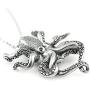 Controse Womens Silver-Toned Stainless Steel Black eyed Octopus Necklace with Pendant (18'' - 20'' Adjustable Chain)