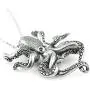 Controse Womens Silver-Toned Stainless Steel Black eyed Octopus Necklace with Pendant (18'' - 20'' Adjustable Chain)