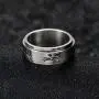 IFUAQZ Mens Womens Stainless Steel Spinner Ring 8MM Animal Cute Kitty Cat Band Stress Relief