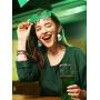 25 Pairs St. Patricks Day Faux Leather Earrings Irish Shamrock Dangle Earrings Green Clover Teardrop Earrings Set for Women Girls