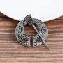 Penannular Brooch Pin for Women Viking Bow Harp Scarf Cloak Shawl Buckle Clasp Pin Brooch Lapel Girls Pirate Amulet Jewelry