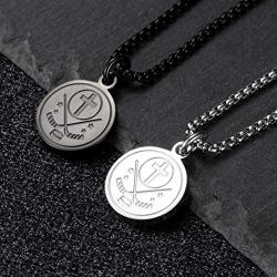 INRENG Athletes Sports Cross Pendant Necklace for Men Women Faith Prayer Inspiring Luke 1:37 Bible Verse on Back