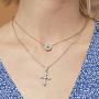 Zehory Boho Layered Cross Necklace Gold Evil Eyes Pendant Necklaces Crystal Jesus Necklaces Chain Jewelry for Women and Girls