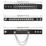 LOLIAS 4 Pcs Black Punk Cuff Bracelet for Men Women Gothic Strap Biker Halloween Rivet Costume Adjustable Wristband Bracelets Set LOLIAS 4 Pcs Black Punk Cuff Bracelet for Men Women Gothic Strap Biker Halloween Rivet Costume Adjustable Wristband Bracelets Set