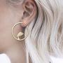 RechicGu Ancient Egyptian Queen Nefertiti Hoop Ear Studs Earrings Revival Cleopatra Amulet Halloween Goth Punk Rock