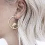 RechicGu Ancient Egyptian Queen Nefertiti Hoop Ear Studs Earrings Revival Cleopatra Amulet Halloween Goth Punk Rock