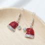 Christmas Dangle Stud Earrings Holiday Party Drop Earrings Enamel Crystal Santa Claus Bell Hat Earring Cute Christmas Costume Jewelry Women Girls