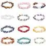 Natural Gemstone Chakra Crystal Healing Chip Gemstone Stretch Bracelets Tumble Polished Align Chakras/Conquer Fear/Increase Communication Reiki