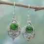 NOVICA Peridot Green Reconstituted Turquoise .925 Sterling Silver Dangle Earrings Green Elegance NOVICA Peridot Green Reconstituted Turquoise .925 Sterling Silver Dangle Earrings Green Elegance