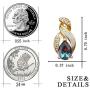 Hermosa Opal Jewelry Set Women Pendant Necklace Stud Earrings Sapphire Rainbow Mystic Topaz with 18'' Chain