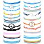 CASSIECA 18-21 Pcs Beach Surfer Strand Wave Bracelet for Women Men Wax Wrap Rope Bracelet Anklet Set Adjustable Friendship Handcrafted Waterproof