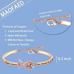MAOFAED Cancer Fighter Gift Cancer Survivor Gift Fight Cancer One Round at A Time Cancer Awareness Jewelry Cancer Patients Jewelry Gift for Her