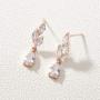 SWEETV Crystal Wedding Bridal Earrings for Women Brides, Wedding Bridesmaid Jewelry Gift, Cubic Zirconia Drop Earrings for Prom Pageant or Daily Wear