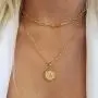 M MOOHAM Dainty Layered Initial Necklaces for Women, 14K Gold Plated Paperclip Chain Necklace Simple Cute Hexagon Letter Pendant Initial Choker Necklace Gold Layered Necklaces for Women