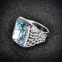 Syink Hypoallergenic Stainless Steel Ring Wedding Bands for Him, Large Aquamarine Color Stone Rings with Snake Pattern Engagement Promise Jewelry Syink Hypoallergenic Stainless Steel Ring Wedding Bands for Him, Large Aquamarine Color Stone Rings with Snake Pattern Engagement Promise Jewelry