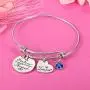 Haoze Not Sisters by Blood But Sisters by Heart Bracelet Bracelets 12 Months Color Birthstone and Elegant Butterfly Heart Pendant Bracelet Sister jewelry