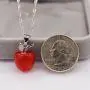 Uloveido Silver Plated Candy Apple Cubic Zirconia Pendant Necklace Earrings Jewelry for Women YL007