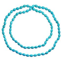 Bling Jewelry Extra Long Endless Wrapping Layering Beaded Sead Oval Shape Strand Purple Red Blue Turquoise Simulated Gemstone Necklace for Women 50 Inch