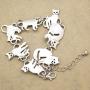 RechicGu Egyptian Bastet Cat Kitten Pet Animal Charms Chain Link Bracelet Bangle Gift