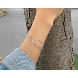 EFYTAL 80th Birthday Gifts for Women, Sterling Silver Eight Circle Bracelet for Her, 8 Decade Jewelry 80 Years Old