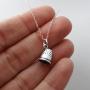 Sterling Silver Small 3D Sewing Thimble Charm Necklace, 18'' Chain