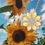 14K Real Gold Sunflower Necklace for Women, ''You Are My Sunshine'' Gold Moissanite Sunflower Pendant Anniversary Christmas Gift Jewelry for Her, Mom, Wife 16-18 inch