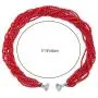 COOLSTEELANDBEYOND Red Statement Necklace Multi-Layer Beads Crystal Braided Chain Choker Collar Magnetic Clasp Party