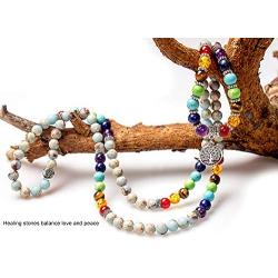 Mala Beads 108 Necklace Meditation Prayer Bead Tree of Life Chakra Stones Tibetan Bracelet