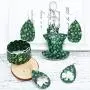 St.Patricks Day Jewelry Set for Women Shamrock Clover Print Faux Leather Earrings for Women Irish Green Bracelet Hat Shaped Keychain Holiday Jewelry St.Patricks Day Jewelry Set for Women Shamrock Clover Print Faux Leather Earrings for Women Irish Green Bracelet Hat Shaped Keychain Holiday Jewelry