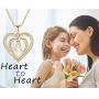 IEFRICH Initial Heart Necklace for Girls Women, Cubic Zirconia Dainty Initial Heart Pendant Necklace for Women Girls Birthday Mothers Day Valentines Gifts