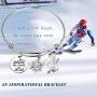 POTIY Skiing Bracelet Ski Snowflake Charm Bracelet She Believed She Could So She Did Jewelry Gift for Skier Sports Bracelet