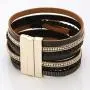 AZORA Womens Leather Wrap Bracelets Multi Strands Feather Pearls Leather Cuff Braceler with Magnetic Clasp Boho Gift for Friends Teens Girls Lady AZORA Womens Leather Wrap Bracelets Multi Strands Feather Pearls Leather Cuff Braceler with Magnetic Clasp Boho Gift for Friends Teens Girls Lady