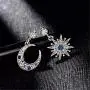 KaFu Gold Moon Star Asymmetrical Drop Earrings Sliver Sun Crystal Dangle Earrings with Rhinestone For Women Girls KaFu Gold Moon Star Asymmetrical Drop Earrings Sliver Sun Crystal Dangle Earrings with Rhinestone For Women Girls